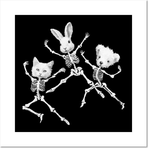 Dancing skeleton cuties Wall Art by KIDEnia